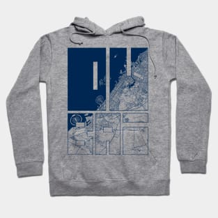 Dubai, UAE City Map Typography - Coastal Hoodie